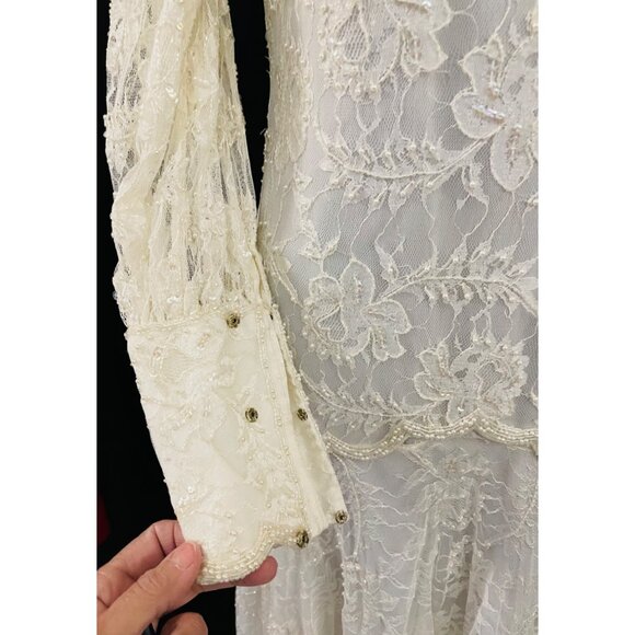 Vintage Lillie Rubin Beaded Dress use as wedding dress Size Small - Picture 3 of 11